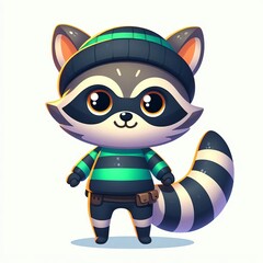 Cartoon Raccoon Character Kids Game
