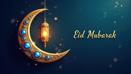 Elegant 3D Islamic Scene with Crescent Moon and Ornate Mosque. Luxurious Crescent Moon and Minaret Mosque Illustration for Ramadan