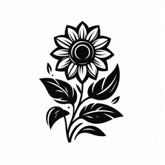Fototapeta premium Black and White Stylized Sunflower 