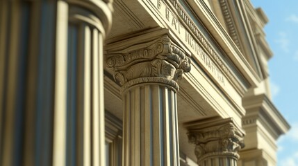 Classical Columns Architecture Facade Sunlight