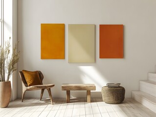 Minimalist Interior with Artwork Chair and Neutral Colors for Home Decor
