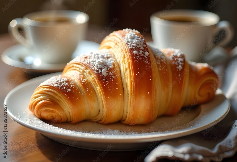 Poster generative ai image capturing the essence of a parisian breakfast scene