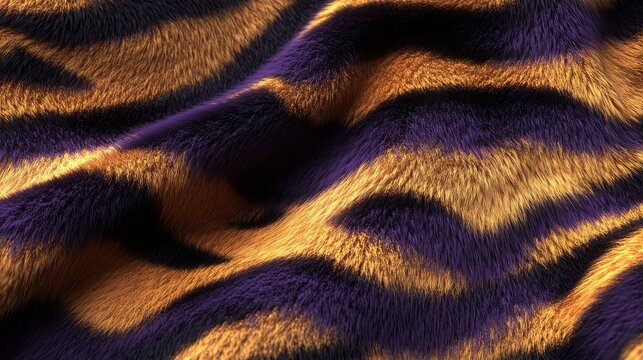 Vibrant Tiger Stripes on Soft Fabric with Rich Textures and Colors