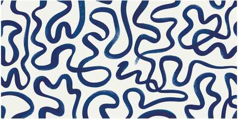 Bold Doodle Lines Seamless Pattern Wavy Geometric Design