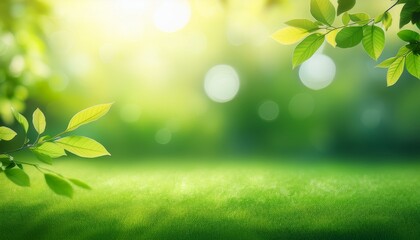 Obraz premium spring light green blur background glowing blurred design