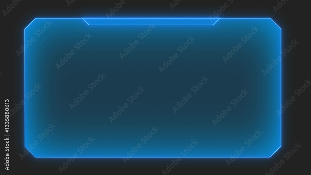 Poster screen empty futuristic with holographic blue glow – simple ui design
