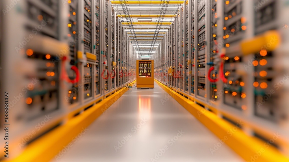 Aufkleber high tech data center server room network technology infrastructure