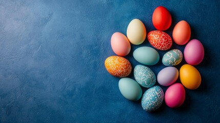 Pastel Easter Eggs Festive Circle  Spring Holiday Decoration