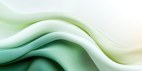 Fototapeta premium Soft Flowing Fabric in Green and White Gradient