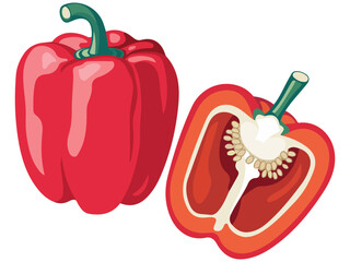 Pepper Fresh and Healthy Diet Concept, Ripe and Delicious