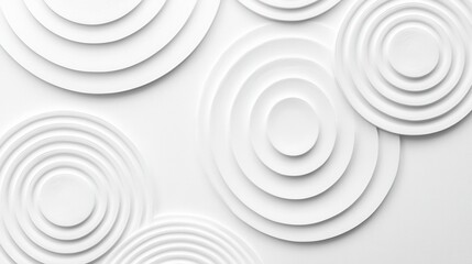 Embossed Concentric Circles on White Background Design Element