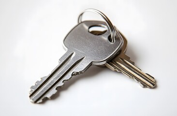 Two Metal Keys Attached To A Ring