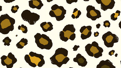 Fototapeta premium Leopard Pattern Animal Print: Stylish Textile Design & Wildlife Art Inspiration in Yellow & Brown Colors