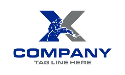 Obraz premium Letter X Blasting Logo .