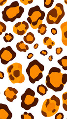 Fototapeta premium Leopard Print Seamless Design: Fashion Print with Orange Spots for Trendy Wallpaper and Chic Decor