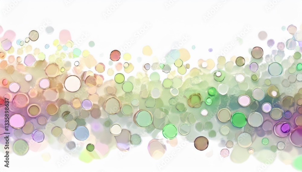 Aufkleber soft pastel bokeh of translucent circles in abstract gradient composition, dreamy background for des