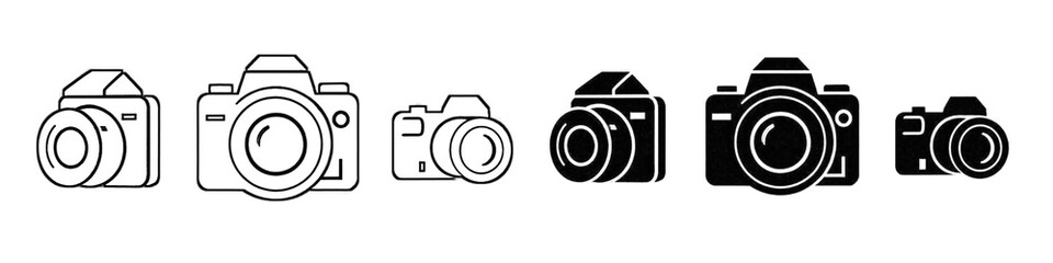 Camera icon set. Photo camera in flat style.  photo camera icon. camera photography icon. vector illustration 
