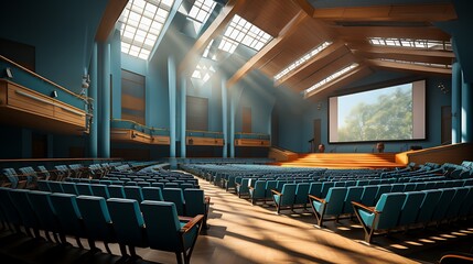 Obraz premium Sunlit Auditorium: A Modern Architectural Masterpiece