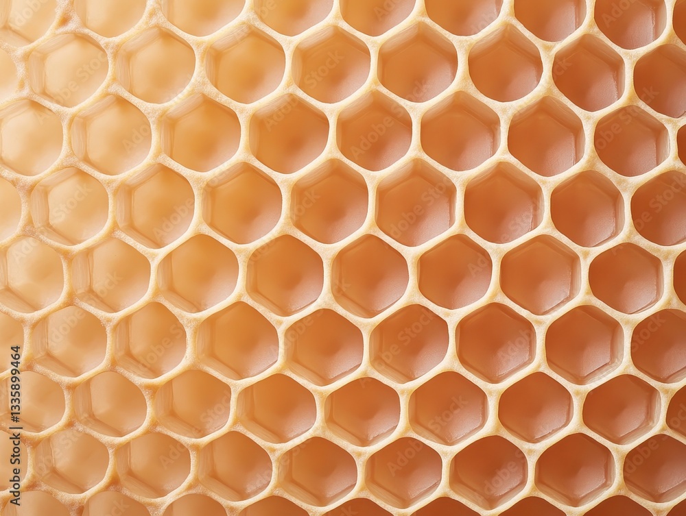 Poster close-up of honeycomb structure showcasing intricate hexagonal patterns and textures