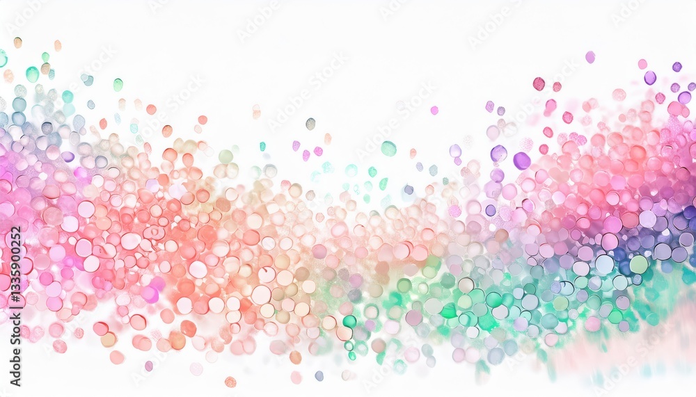 Aufkleber ethereal watercolor confetti explosion with pastel gradient hues and soft bokeh effect, perfect for 