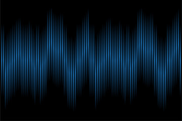 Neon Blue Soundwave Pattern on Black Background, Modern Digital Soundwave Graphic vector