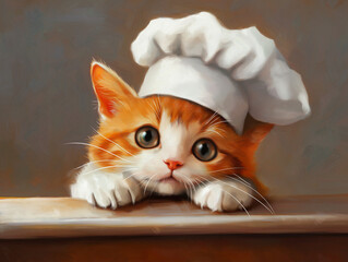 Tabbing time. Chef cat culinary debut..