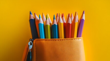 Fototapeta premium Colorful Pencils for Art, Drawing, and Study, Creative Stationery Items