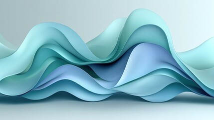 Abstract fluid waves, pastel colors, 3D design, for background use