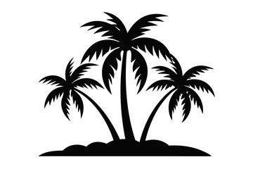 Fototapeta premium palm tree silhouette vector illustration 