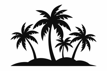 Fototapeta premium palm tree silhouettes for t-shirt design, palm tree silhouette 