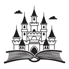 Fototapeta premium Fantasy book Vector illustration, magical book reader design
