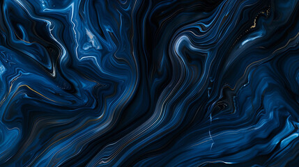 Obraz premium Sierra Midnight marble, deep navy blue with silver veining, bold and refined for elegant decor