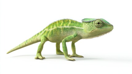Obraz premium 3D Rendered Chameleon, Isolated, Profile View