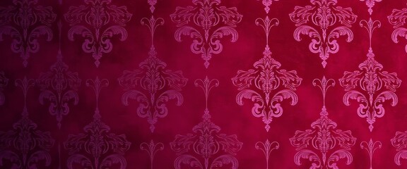 Deep plum velvet wallpaper with embossed damask pattern, home decor, purple wallpaper
