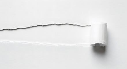 Torn Paper with White Paint Roll
