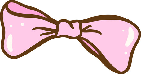Pink Bow Tie Hand Drawn