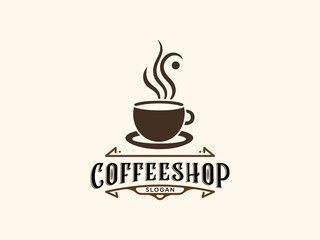 Coffee shop logo design vector template