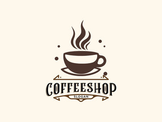Coffee shop logo design vector template