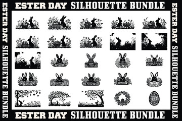 Obraz premium Easter Day Silhouette Bundle 
