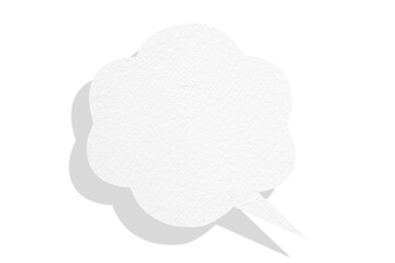 White paper speech bubbles separated on transparent background