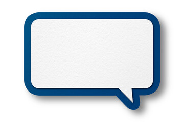 Blue paper speech bubbles isolated on transparent background