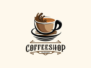 Coffee shop logo design vector template