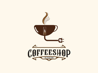 Coffee shop logo design vector template