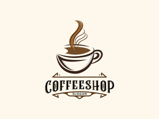 Coffee shop logo design vector template