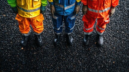 A group of professionals dressed in safety gear preparing for a project in an industrial environment