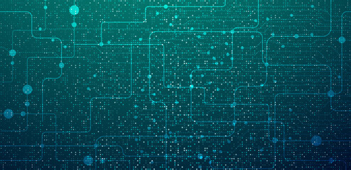 Abstract digital innovation technology green background. Vector illustration