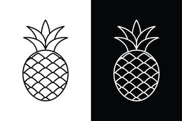 Minimalist Pineapple Vector. Perfect for Food, Drink & Branding Graphics