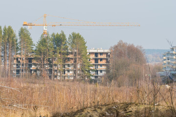 construction site with crane