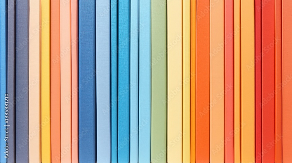 Poster a colorful array of vertical stripes.