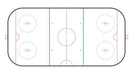 Hockey Field Layout Vector Illustration 